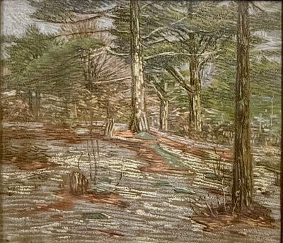 Charles S. Kaelin, Ohio/Massachusetts 1859-1929, "Melting Snow" Watercolor. Charles S. Kaelin 