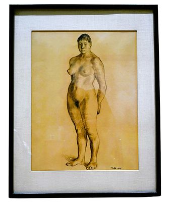 Early Francisco Zuniga (Mexican, 1912-1998) Desnudo, 1965. Standing - Nude, Signed/Dated Lower Right