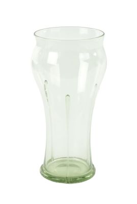 A RARE JAMES POWELL FOR WHITEFRIARS SEA GREEN GLASS VASE of swollen cylindrical form (17.5cm high )