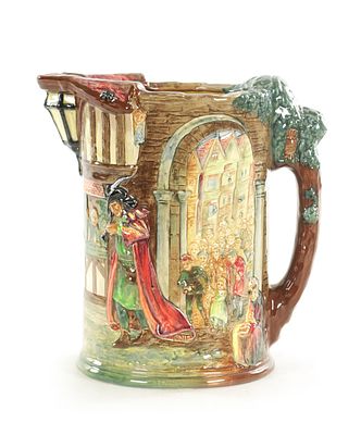 A ROYAL DOULTON LIMITED EDITION THE PIED PIPER JUG No 244 of 600 (25cm high)