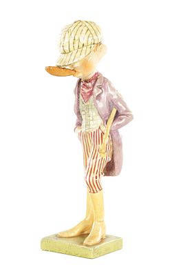 AN EARLY 20TH CENTURY AUSTRIAN PORCELAIN POLYCHROME FIGURE modelled as a jockey smoking a large 