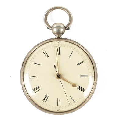 RICHARD HORNBY, LIVERPOOL. A SILVER OPEN-FACED POCKET WATCH, having an enamel dial with centre 