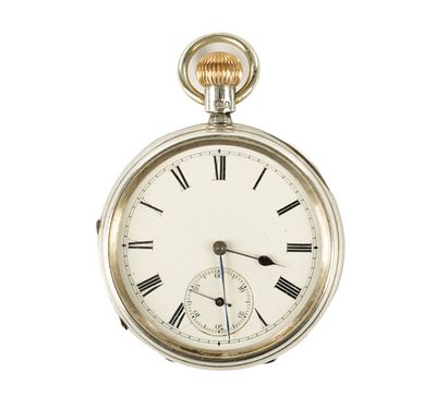 A PAILLARD’S PATENT AMERICAN OPEN FACED SILVER POCKET WATCH, having an enamel dial with 