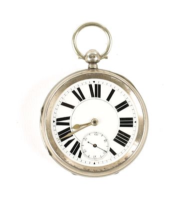 JOSEPH SEWELL, LIVERPOOL. A SILVER OPEN FACED POCKET WATCH, having an enamel dial with 