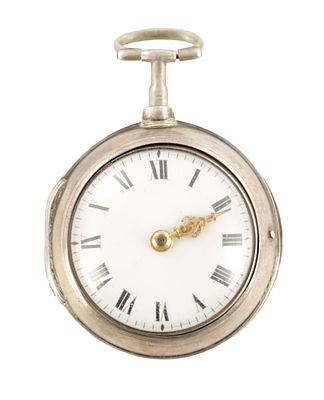 JOHN OAKLEY, LONDON. A GEORGE III SILVER PAIR CASED VERGE POCKET WATCH, the plain case 