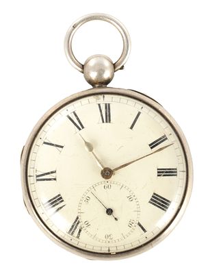LITHERLAND &amp; DAVIES, LIVERPOOL. A SILVER PAIR CASED POCKET WATCH, the plain case enclosing 