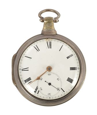 LITHERLAND &amp; CO. LIVERPOOL. A SILVER PAIR CASED FUSEE POCKET WATCH, the palin case with 
