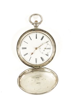 ROBERT PERRY, LIVERPOOL. A SILVER FULL HUNTER POCKET WATCH, having an enamel dial with 