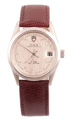 A GENTLEMAN'S STEEL AND DIAMOND TUDOR PRINCE OYSTER DATE WRIST WATCH, on lizard skin strap, the