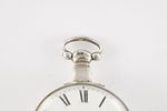 A. SELIG, PENZANCE. A GEORGE III SILVER PAIR CASED VERGE POCKET WATCH, the two plain silver Image - 3