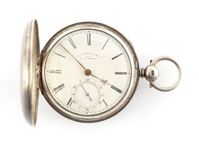 SAMUEL ISAAC TOBIAS, LIVERPOOL. A SILVER HUNTER POCKET WATCH, the plain case with vacant