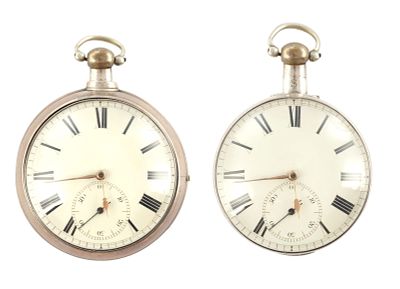 JASON WARD, EVANS EVANS, LIVERPOOL. A LARGE SILVER PAIR CASED POCKET WATCH, the plain case
