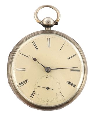RICHARD DOKE, LIVERPOOL. A SILVER OPEN FACED POCKET WATCH, the plain case enclosing an enamel