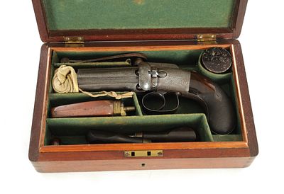 W &amp; J RIGBY, DUBLIN. A RARE MID 19TH CENTURY IRISH CASED PERCUSSION PEPPERBOX REVOLVER. The 