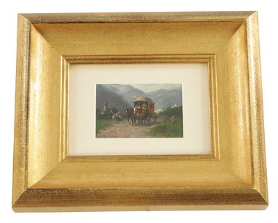 OTTO KARL HEINRICH FRITZ FEDDER (GERMAN 1873 - 1918) A 19TH CENTURY OIL ON BOARD titled 'An 