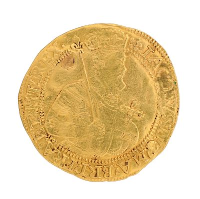 A JAMES I GOLD UNITE in 22 carat gold, the obverse depicting the crowned king holding orb and 