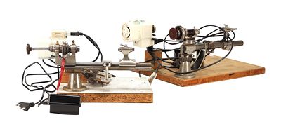TWO WATCHMAKERS' LATHES AND A WATCHMAKER'S PILLAR DRILL comprising two small precision lathes 