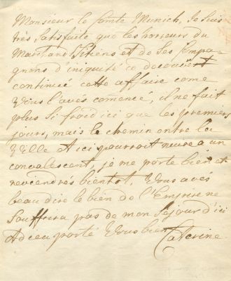 CATHERINE II: (1729-1796) Empress of Russia 1762-96, known as Catherine the Great. An excellent 