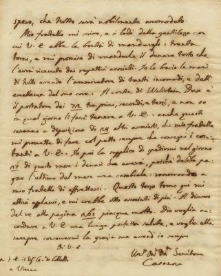 CASANOVA GIACOMO: (1725-1798) Italian Author and Adventurer. A.L.S., Casanova, two pages 