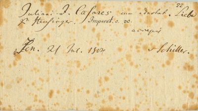 SCHILLER FRIEDRICH: (1759-1805) German Poet and Philosopher. An extremely rare D.S., v Schiller 