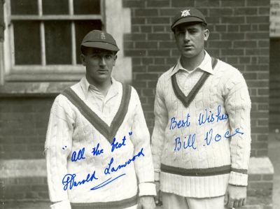 LARWOOD HAROLD & VOCE BILL: English professional Cricketers. Both Larwood (1904-1995) and Voce 
