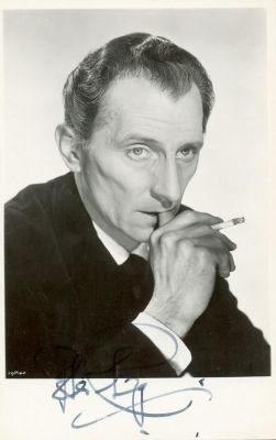 CUSHING PETER: (1913-1994) English Actor. Vintage signed postcard photograph of Cushing, the 