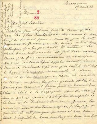 COUBERTIN PIERRE DE: (1863-1937) Charles Pierre de Fr. COUBERTIN PIERRE DE : (1863-1937) Charles 