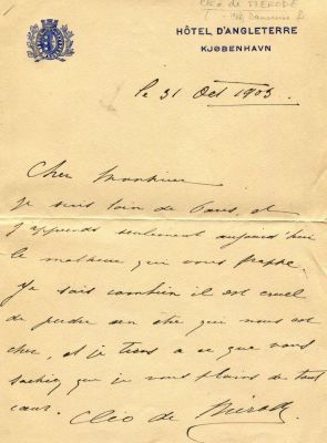 MERODE CLEOPATRE-DIANE DE: (1875-1966) French Dancer of the Belle Epoque. Regarded as the first 