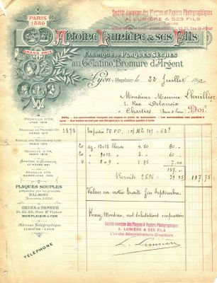 LUMIERE LOUIS: (1864-1948) French Pioneer Filmmaker, along with his brother Auguste. Rare D.S. 