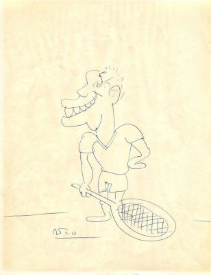 FELLINI FEDERICO: (1920-1993) Italian Film Director, Academy Award winner. A good original blue 