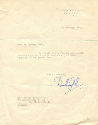 CAMPBELL DONALD: (1921-1967) British Car & Motorboat Racer, World Land and Water Speed Record 