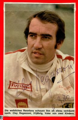 REGAZZONI CLAY: (1939-2006) Swiss racing Formula One Driver. His real surname being Gianclaudio 
