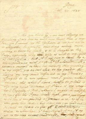 [INNOCENT XI]: (1611-1689) Pope of the Roman Catholic Church 1676-89. An interesting A.L.S. 