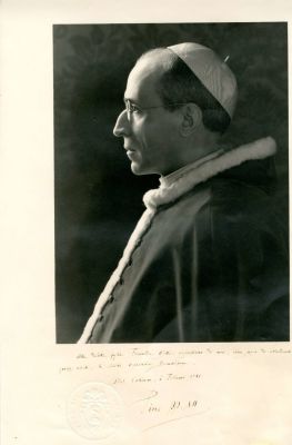 PIUS XII: (1876-1958) Pope of the Roman Catholic Church 1939-58. An excellent manuscript 
