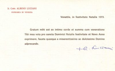 JOHN PAUL I: (1912-1978) Pope of the Roman Catholic Church in 1978. Born Albino Luciani. His 33 