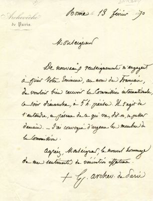 DARBOY GEORGES: (1813-1871) French Catholic Priest. Archbishop of Paris 1863-71, and former 