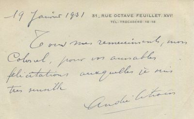 CITRO&Euml;N ANDR&Eacute;: (1878-1935) French Industrialist. Known for making a car named after him. Rare 