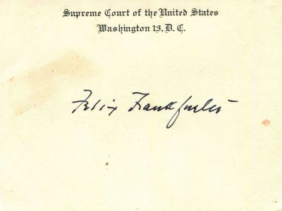 FRANKFURTER FELIX: (1882-1965) American lawyer and jurist who served as an Associate Justice of 