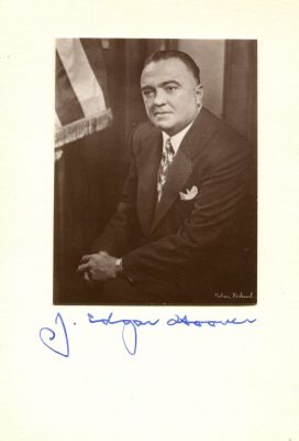 HOOVER J. EDGAR: (1895-1972) American law enforcement administrator, the first Director of the 
