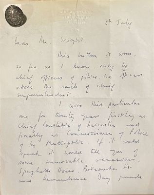 LAW ENFORCEMENT: Robert Mark (1917-2010) British police officer who served as Commissioner of 