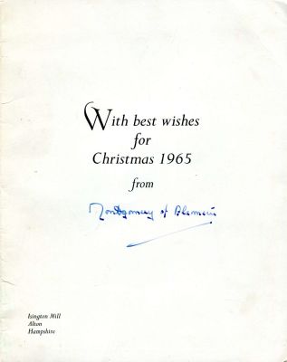 MONTGOMERY B.L.: (1887-1976) British Field Marshal of World War II. Vintage signed Christmas 