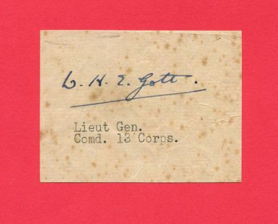 GOTT WILLIAM: (1897-1942) British Lieutenant-General who served with the British Eighth Army 