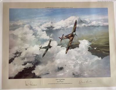 DUEL OF EAGLES: A colour 24 x 20 print by the artist Robert Taylor entitled Duel of Eagles, the 