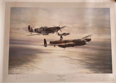 MEMORIAL FLIGHT: A colour 27 x 20.5 print by the artist Robert Taylor entitled Memorial Flight 