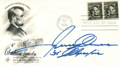 OWENS JESSE: (1913-1980) American athlete, Olympic Gold medallist. Signed First Day Cover 