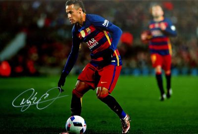NEYMAR: (1992- ) Brazilian Footballer. Signed colour 12 x 8 photograph by Neymar, the image 