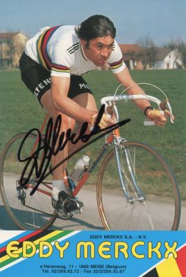 MERCKX EDDY: (1945- ) Belgian racing Cyclist. A five times winner of the Tour 1969-72 & 1974. 