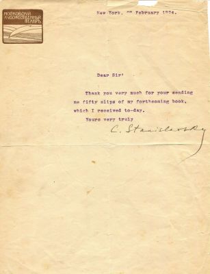 STANISLAVSKI KONSTANTIN: (1863-1938) Russian Theatre Director. The ''Stanislavski