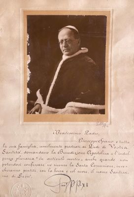 PIUS XI: (1857-1939) Pope of the Roman Catholic Church 1922-39. Pius XI was the first sovereign 