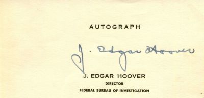 HOOVER J. EDGAR: (1895-1972) American law enforcement administrator, the first Director of the 